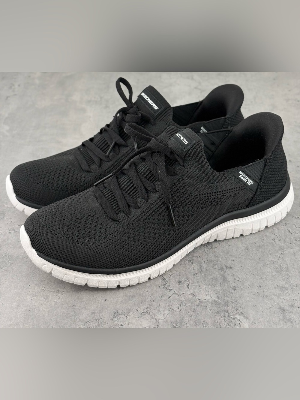 Women’s Skechers Virtue Flawless Slip On Sneakers Black Casual Shoes Womens 7.5